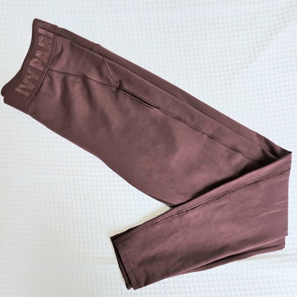 Ivy Park Dark Maroon Work Out Leggings With Side Cut‎ Out Women's Size L
